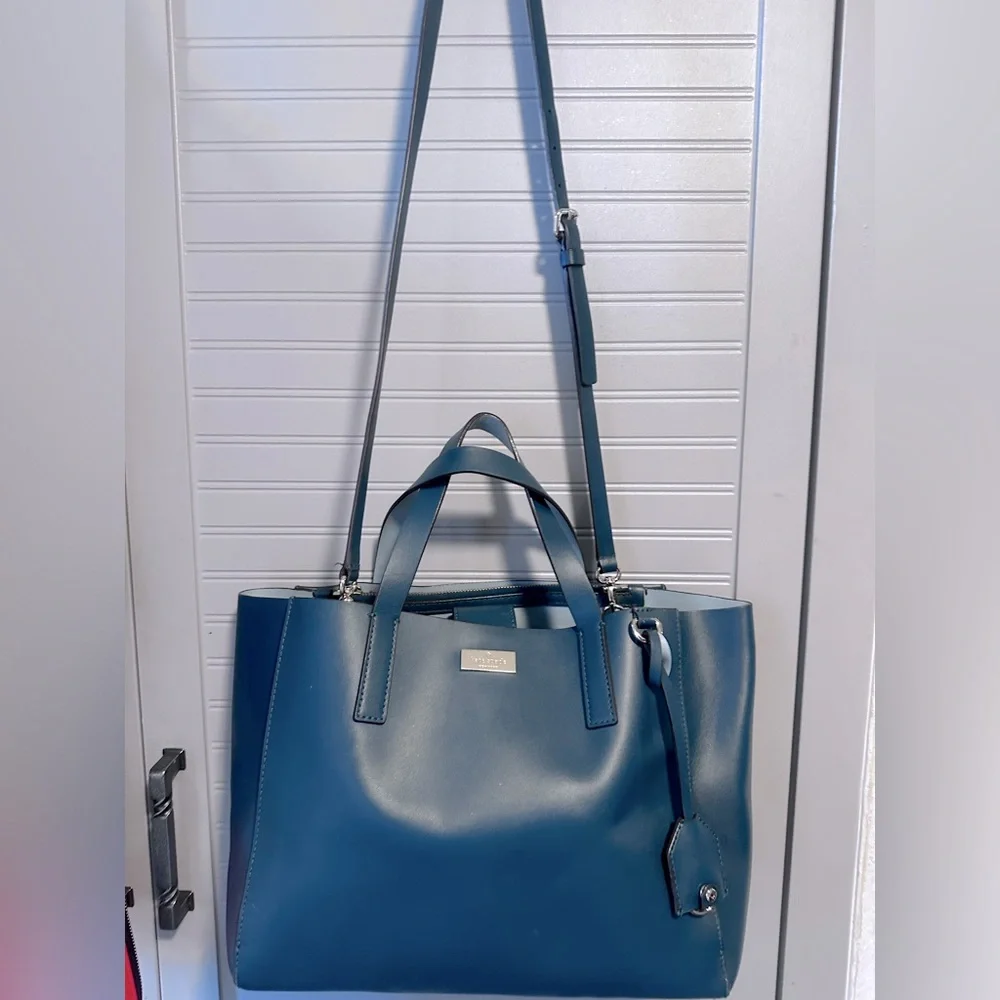 KATE SPADE Putnam Drive Nelle Convertible Work Commuter Tote Teal MSRP: $348 - Picture 1 of 16